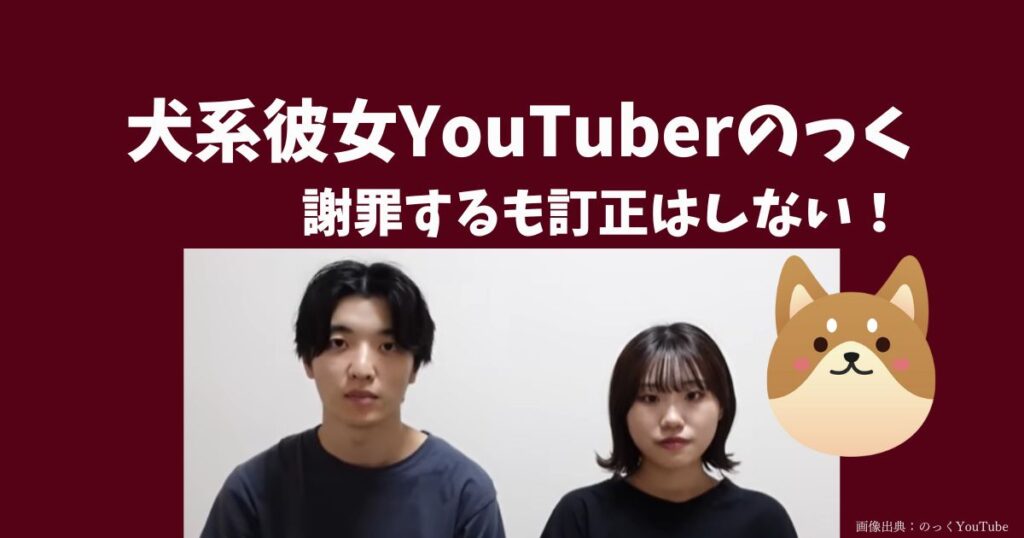 犬系彼女YouTuberのっちの「妹の裸」発言と謝罪動画