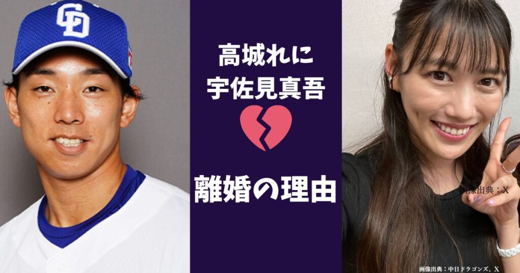 宇佐見真吾と高城れにの離婚理由5つ！立浪監督や阪神の佐藤輝明のせいって本当？